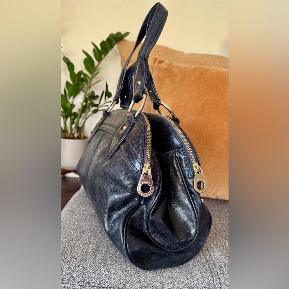 Marc by Marc Jacobs Dark Blue Leather Large Satchel with Silver/gold Hardware - Picture 3 of 15